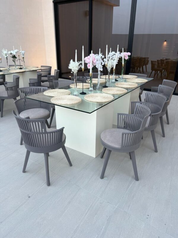 Glam Plastic Dining Chair Grey - Image 2