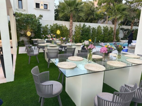 Glam Plastic Dining Chair Grey - Image 3